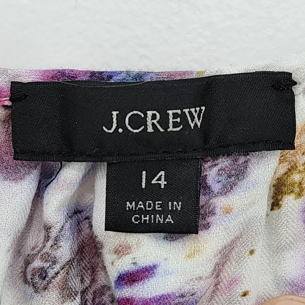 J.Crew Women's Cotton Floral Cinched Waist Top - 14